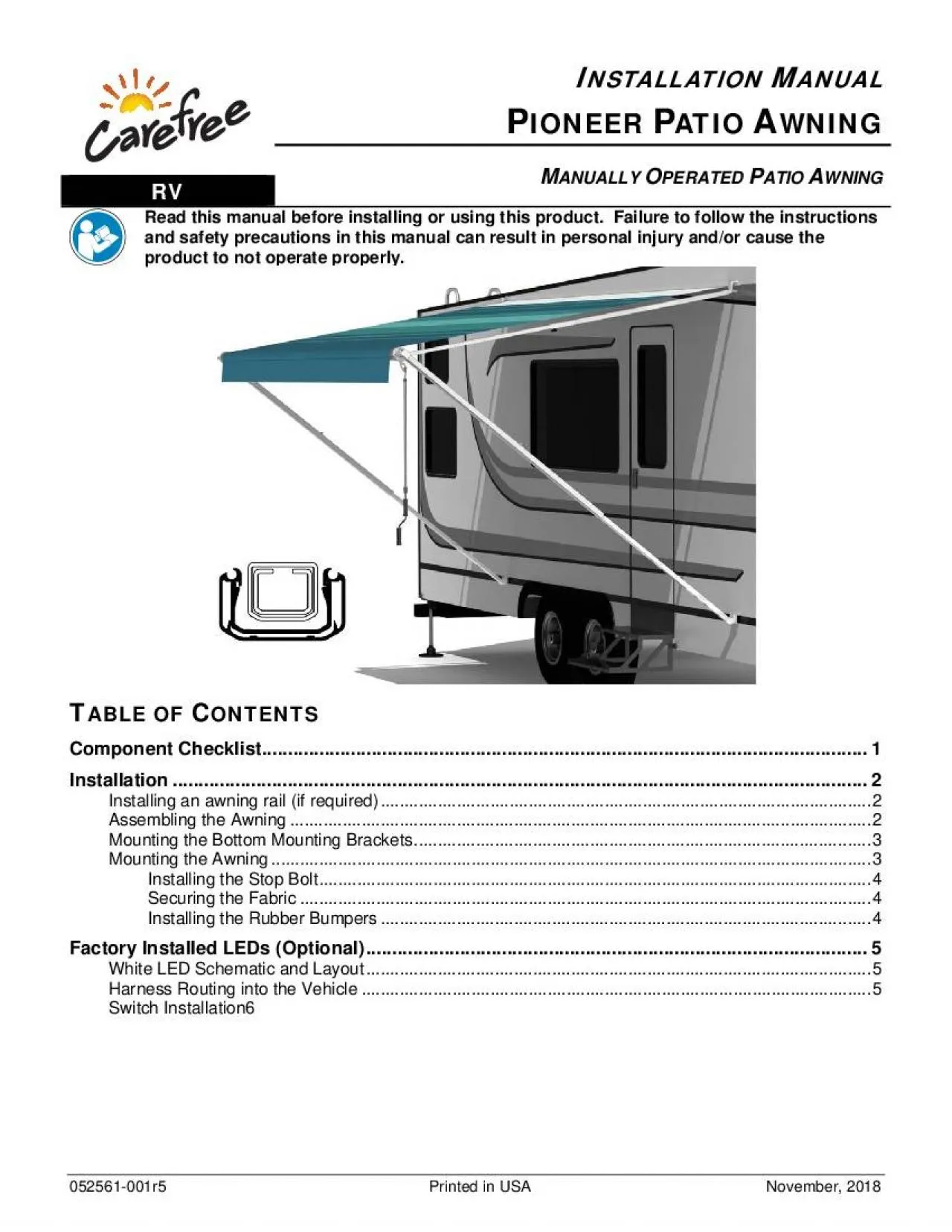 PDF-052561001r5 Printed in USA November 2018