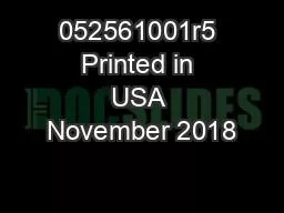 052561001r5 Printed in USA November 2018