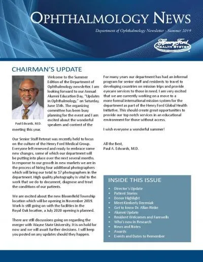 CHAIRMANS UPDATE