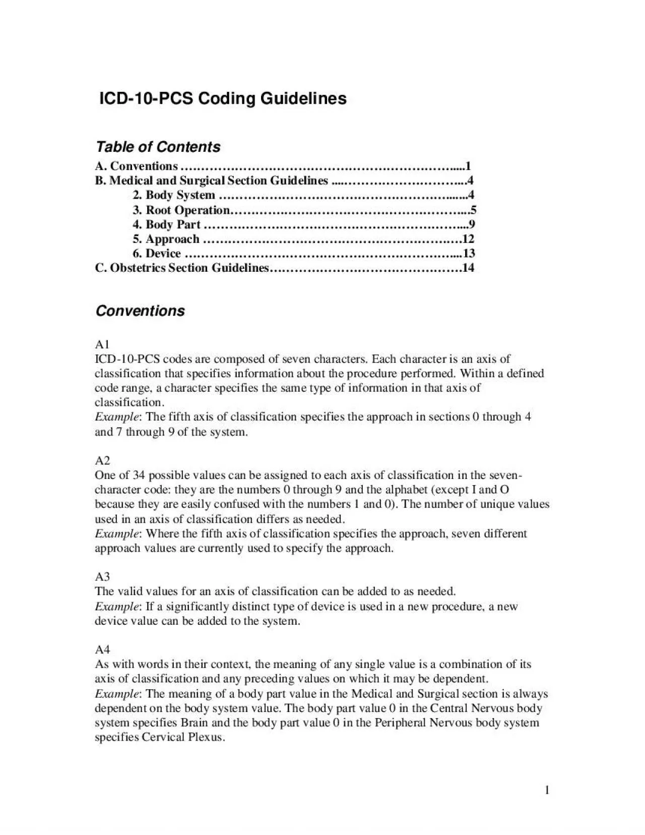 PDF-PCS Coding GuidelinesTable of ContentsA ConventionsB Medical and Surgi