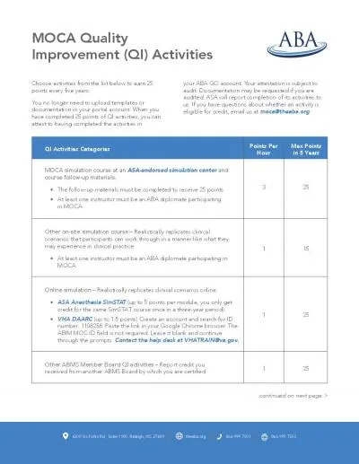 AQI NACOR Measure Revi and ality provemt Action Plan