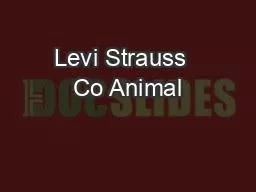 Levi Strauss  Co Animal