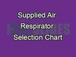 Supplied Air Respirator Selection Chart