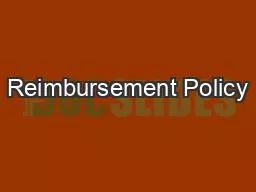 Reimbursement Policy