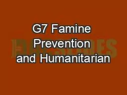 G7 Famine Prevention and Humanitarian