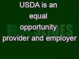 USDA is an equal opportunity provider and employer