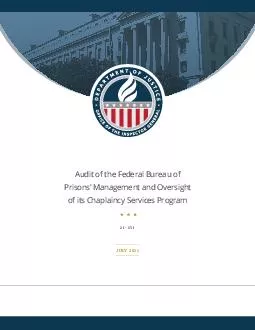 Audit of the Federal Bureau of Prisons Management and Oversight of its