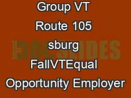 d Service Group VT Route 105 sburg FallVTEqual Opportunity Employer