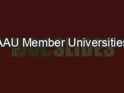 AAU Member Universities