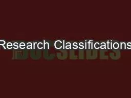 Research Classifications