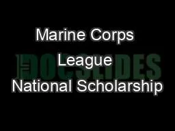 Marine Corps League National Scholarship