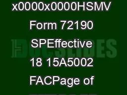 x0000x0000HSMV Form 72190 SPEffective 18 15A5002 FACPage of ESTADO DE
