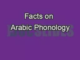 PDF-Facts on Arabic Phonology