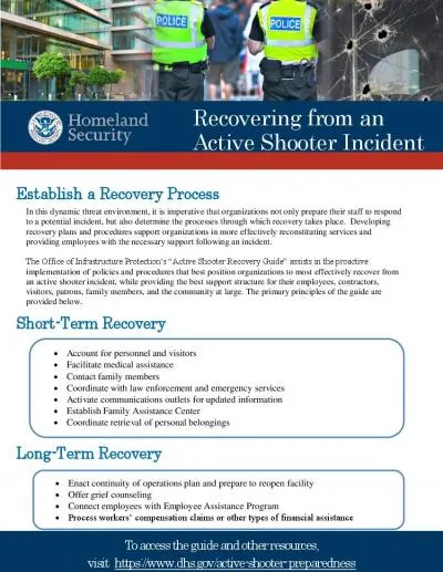 Recovering from an Active Shooter Incident