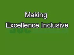Making Excellence Inclusive