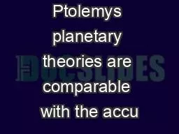 The errors in Ptolemys planetary theories are comparable with the accu