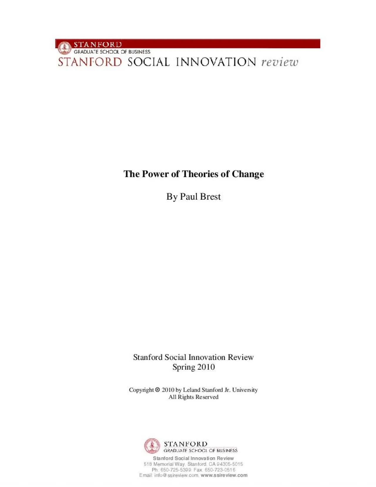 PDF-Stanford Social Innovation Review 518 Memorial Way Stanford CA 943055