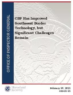 CBP Has Improved Southwest Border RemainFebruary 23 2021 OIG2121