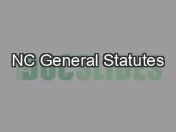 NC General Statutes