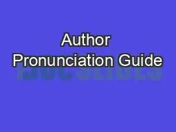 PDF-Author Pronunciation Guide