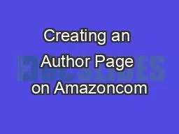 Creating an Author Page on Amazoncom
