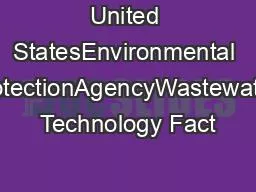 United StatesEnvironmental ProtectionAgencyWastewater Technology Fact