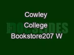 Cowley College Bookstore207 W