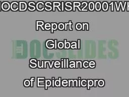 WHOCDSCSRISR20001WHO Report on Global Surveillance of Epidemicpro