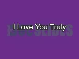 I Love You Truly