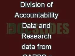 SCDSS  Division of Accountability Data and Research data from CAPSS o