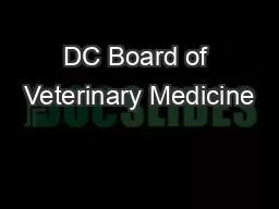 DC Board of Veterinary Medicine