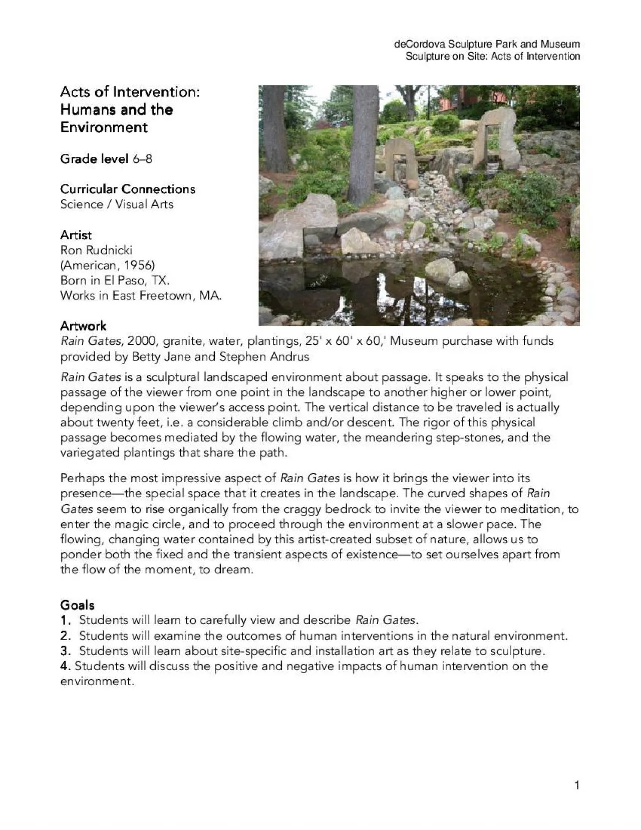 PDF-deCordova Sculpture Park and Museum Sculpture on Site Acts of Interven