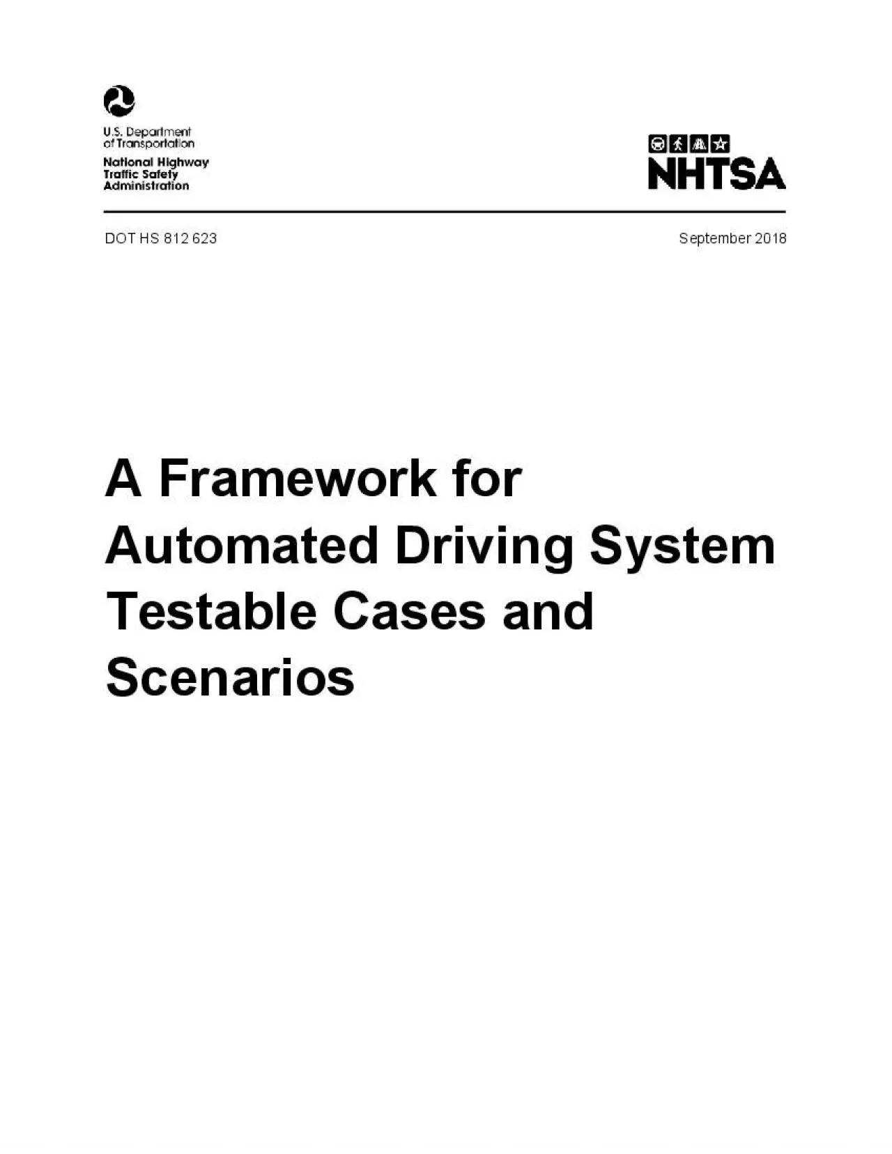 PDF-DOT HS 812 September 2018A Framework for Automated Driving System Test