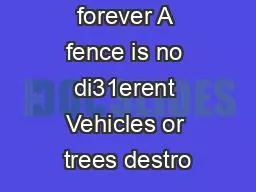 Nothing lasts forever A fence is no di31erent Vehicles or trees destro