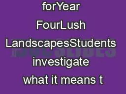 PDF-Lesson forYear FourLush LandscapesStudents investigate what it means t