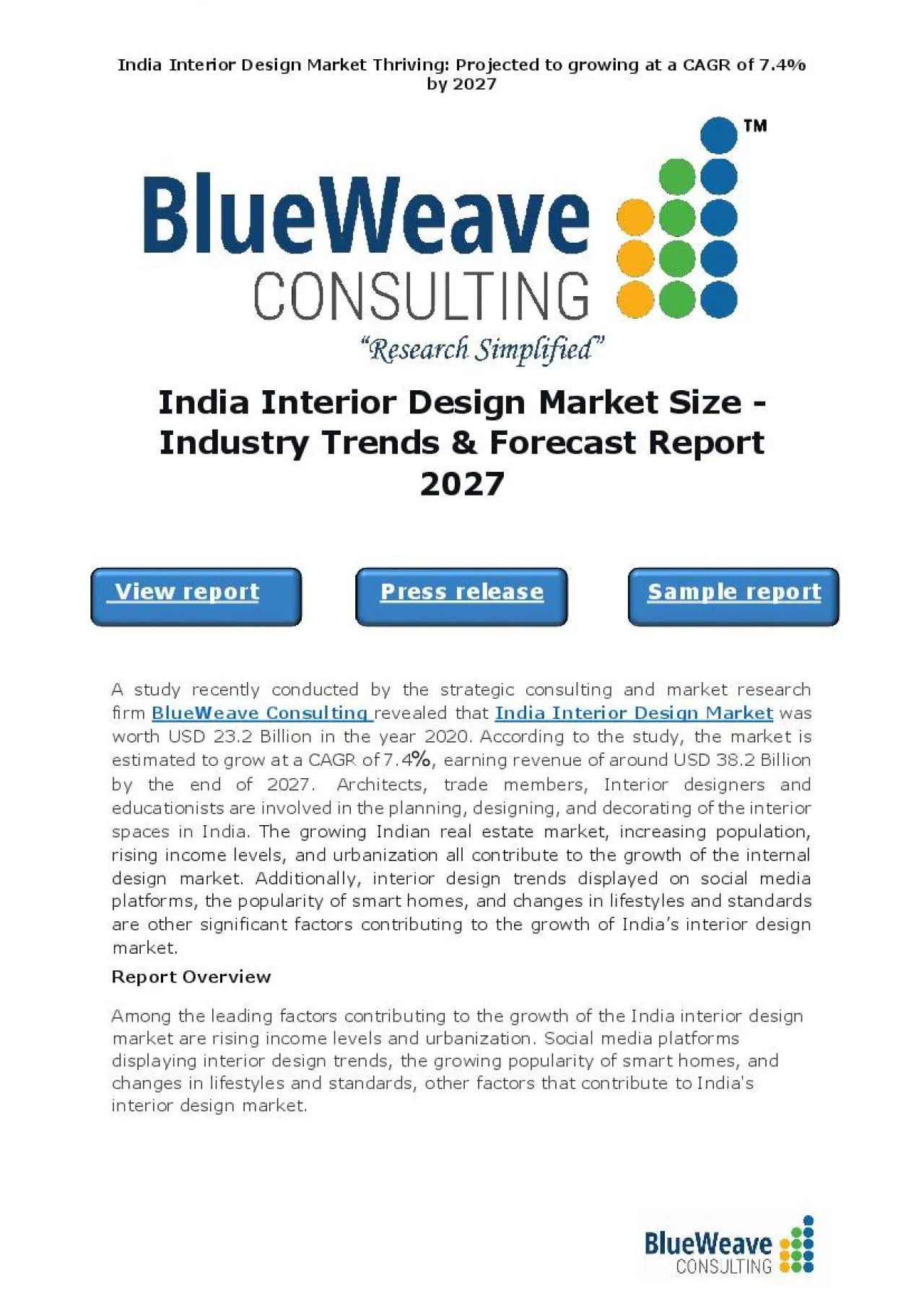 PDF-India Interior Design Market Size - Industry Trends & Forecast Report 2027