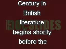 PDF-The Long 18th Century in British literature begins shortly before the