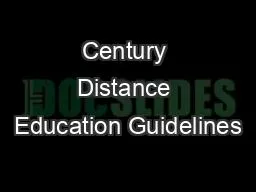 Century Distance Education Guidelines