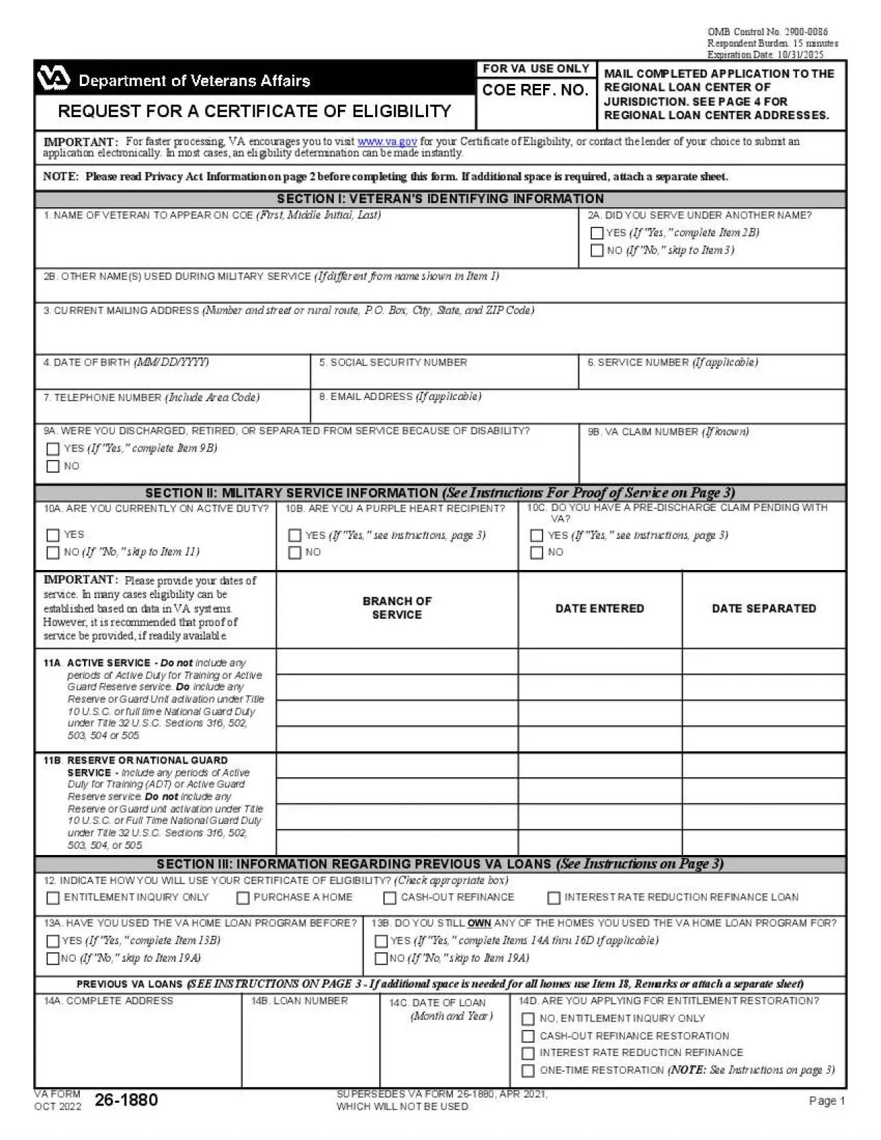 PDF-INSTRUCTIONS FOR VA FORM 261880PRIVACY ACT NOTICE VA will not discl