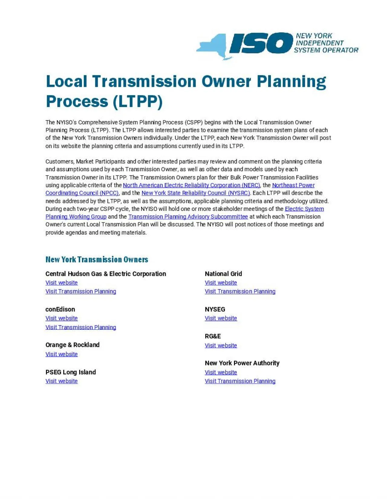 PDF-Local Transmission Owner Planning Process LTPPThe NYISOs Comprehensive