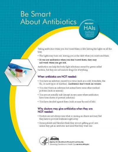 Be Smat About Antibiotics