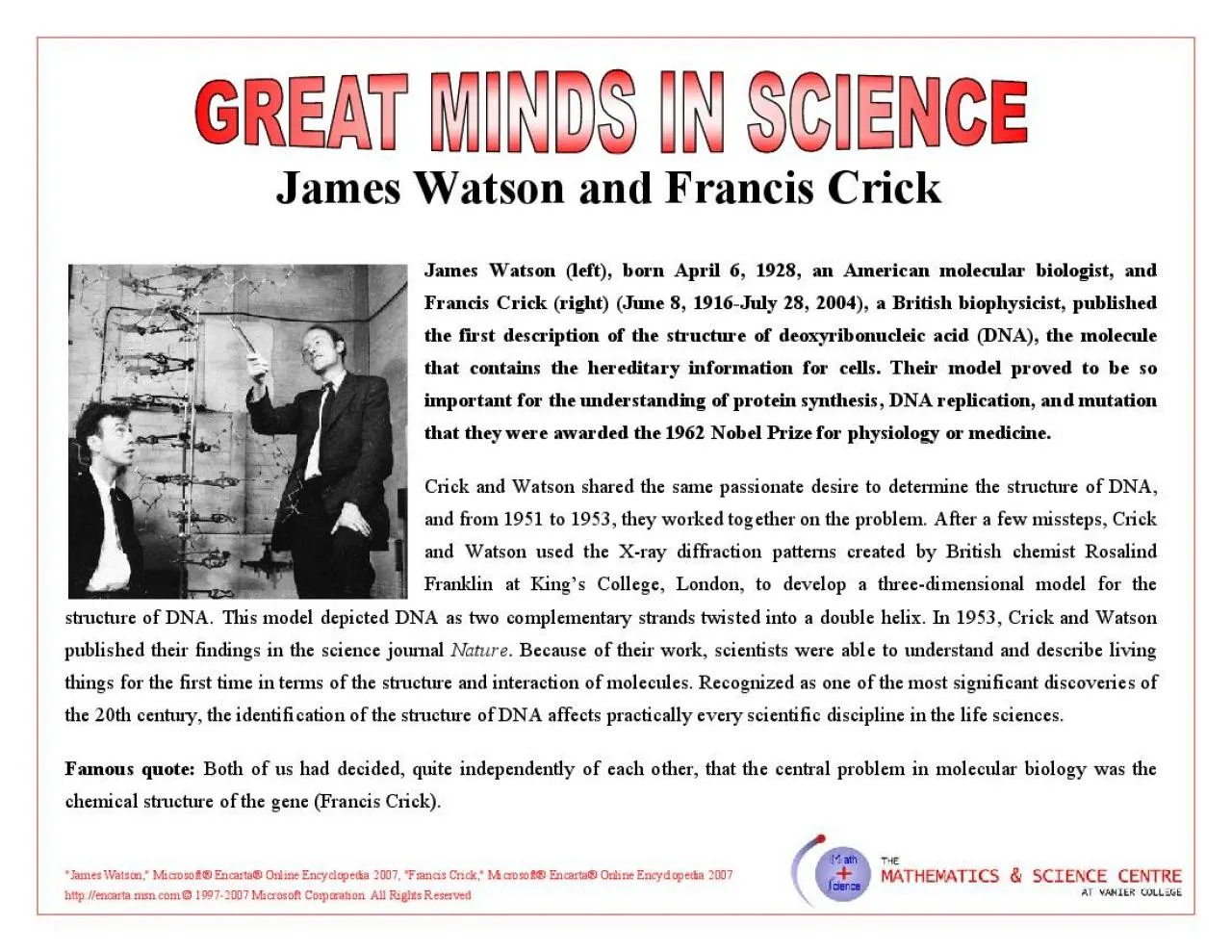 PDF-James Watson left born April 6 1928 an American molecular biologist an