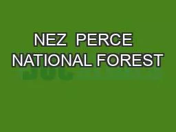 NEZ  PERCE  NATIONAL FOREST