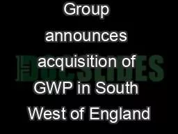Macfarlane Group announces acquisition of GWP in South West of England