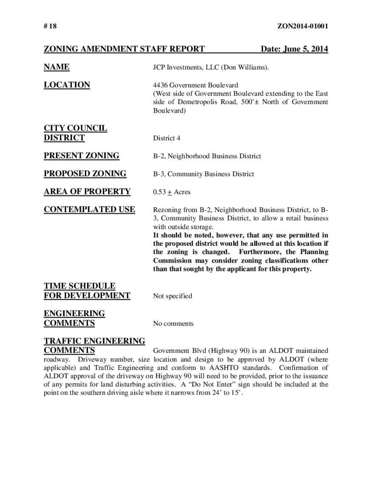 PDF-18 ZON201401001 ZONING AMENDMENT STAFF REPORT Date June 5 2014