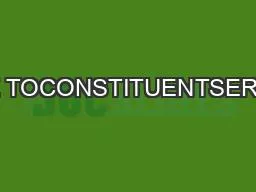 GUIDE TOCONSTITUENTSERVICES
