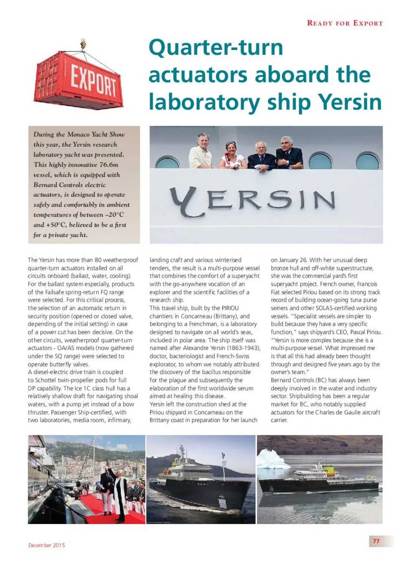 PDF-Quarterturn actuators aboard the laboratory ship Yersin