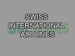 SWISS INTERNATIONAL AIR LINES