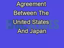Agreement Between The United States And Japan