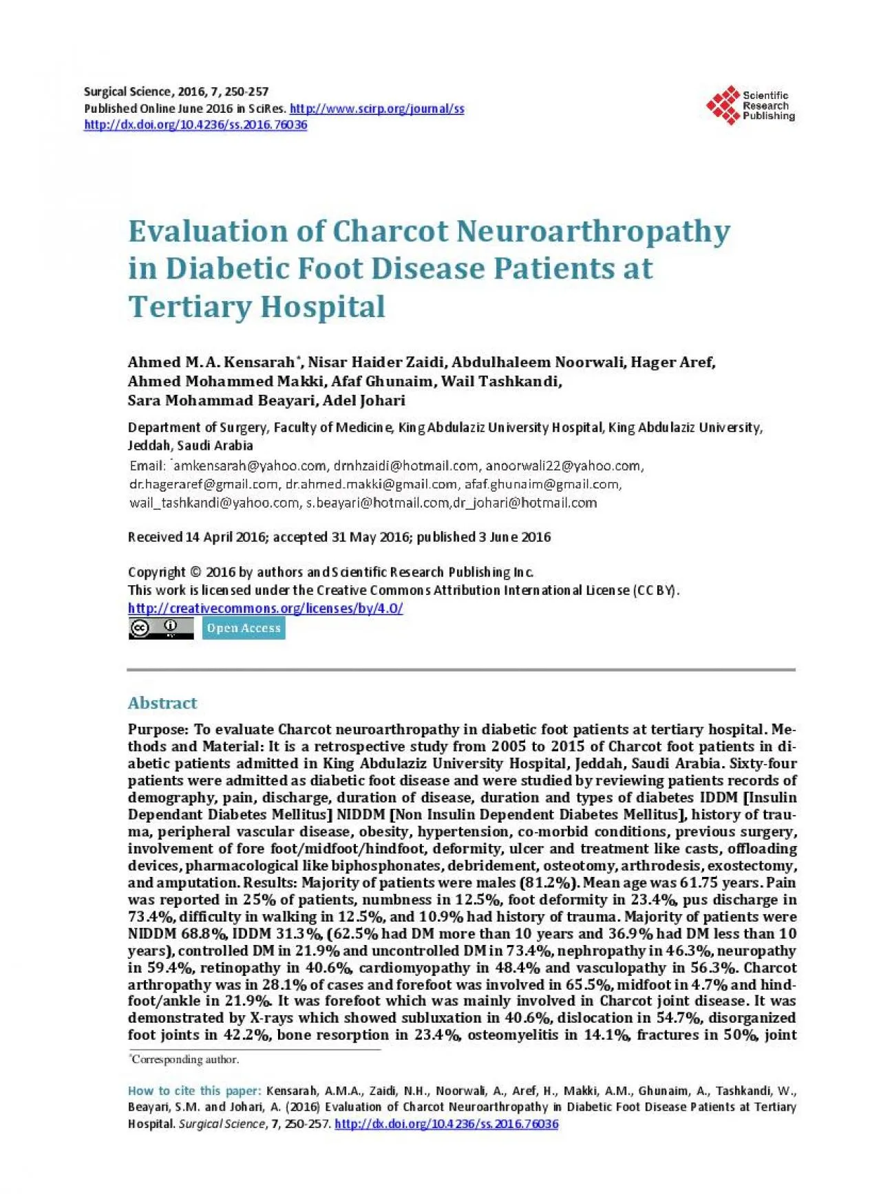 PDF-Surgical Science 257Published Online Junees httpwwwscirporgjournal